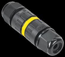 Кабельный коннектор I-образный 6 контактный IEK WTP-102 3 PIN (0.5-2.5мм) IP68 черный картинка 